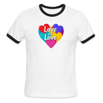 Couples love - Men's Ringer T-Shirt - white/black - Front - Jackson (183cm)