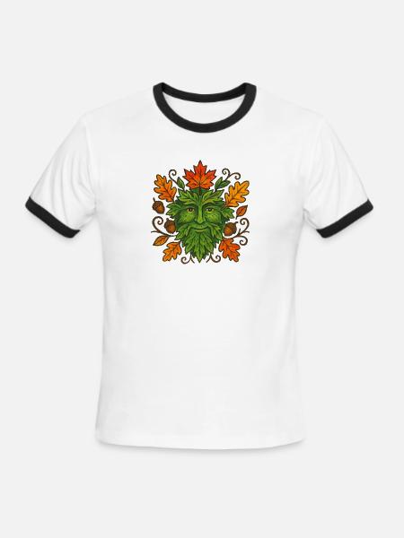 Autumn Greenman - Men's Ringer T-Shirt - white/black