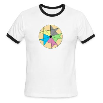 circle art - Men's Ringer T-Shirt - white/black - Front - Jackson (183cm)
