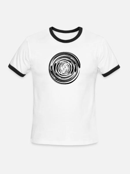 Abstract Vortex 17 - Men's Ringer T-Shirt - white/black