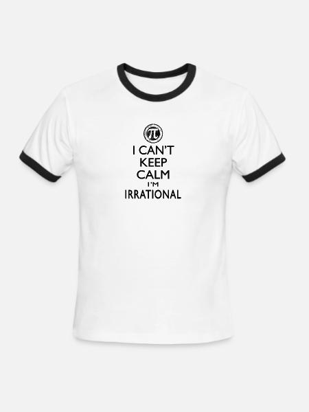 IRRATIONAL PI SYMBOL B - Men's Ringer T-Shirt - white/black