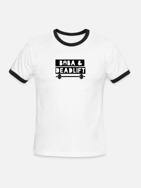 boba and deadlift - Men's Ringer T-Shirt - white/black