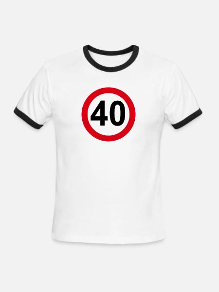 40 sign - Men's Ringer T-Shirt - white/black