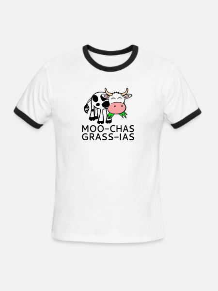 Moo-chas Grass-ias - Men's Ringer T-Shirt - white/black
