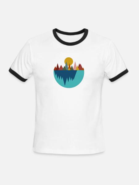 Mirror Lake - Men's Ringer T-Shirt - white/black