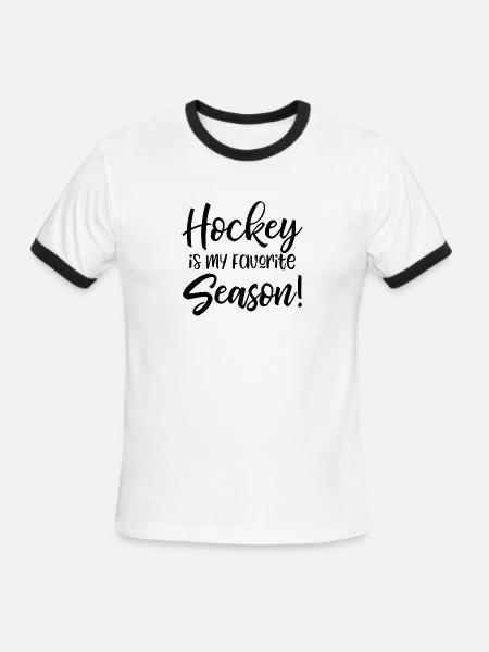 hockey is my favorite season - Men's Ringer T-Shirt - white/black