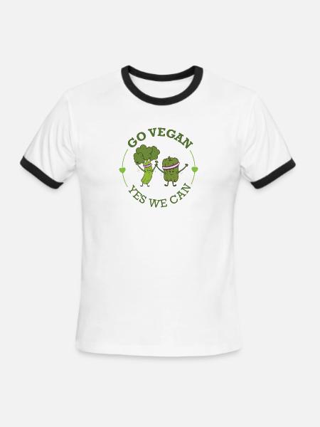 Go Vegan - Men's Ringer T-Shirt - white/black