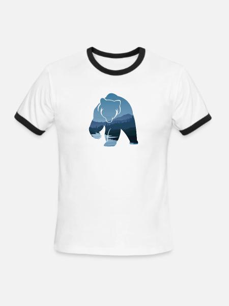 Wild bear - Men's Ringer T-Shirt - white/black