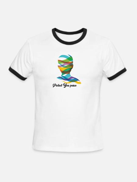 protect your peace - Men's Ringer T-Shirt - white/black