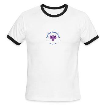 abstract logo maker for a tattoo workshop 1247f 26 - Men's Ringer T-Shirt - white/black - Front - Jackson (183cm)