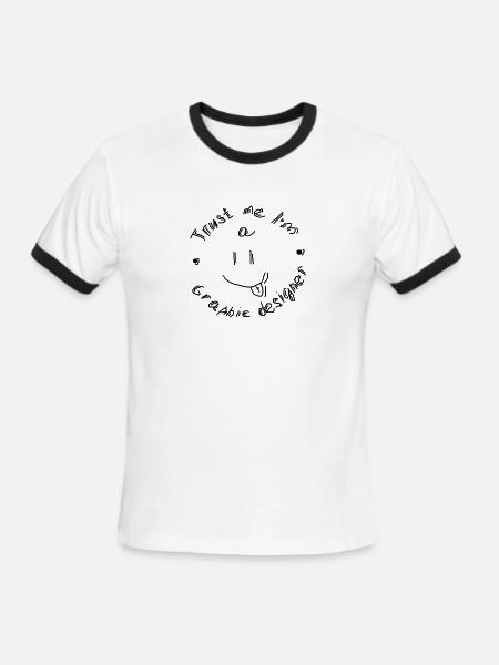 Trust me I'm a graphic designer - Men's Ringer T-Shirt - white/black