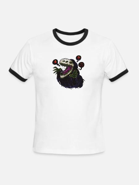 The Grim Reapersaur - Men's Ringer T-Shirt - white/black