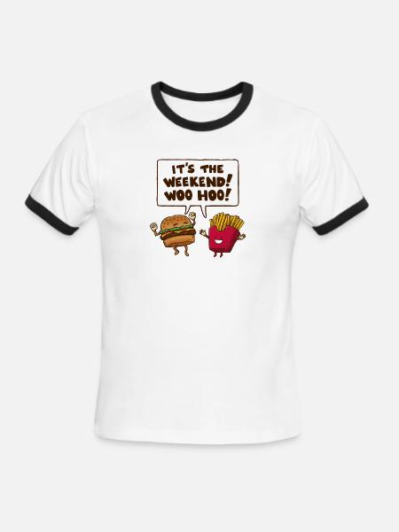 The Weekend Burger - Men's Ringer T-Shirt - white/black