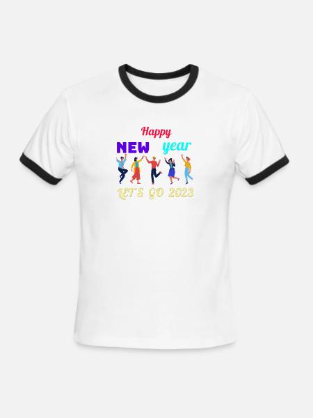 LET'S GO 2023 - Men's Ringer T-Shirt - white/black