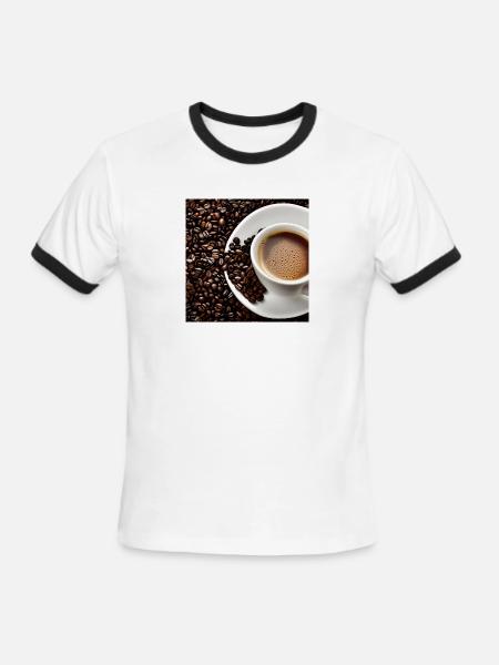 Morning coffee - Men's Ringer T-Shirt - white/black