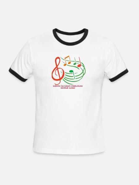 Music feelings - Men's Ringer T-Shirt - white/black