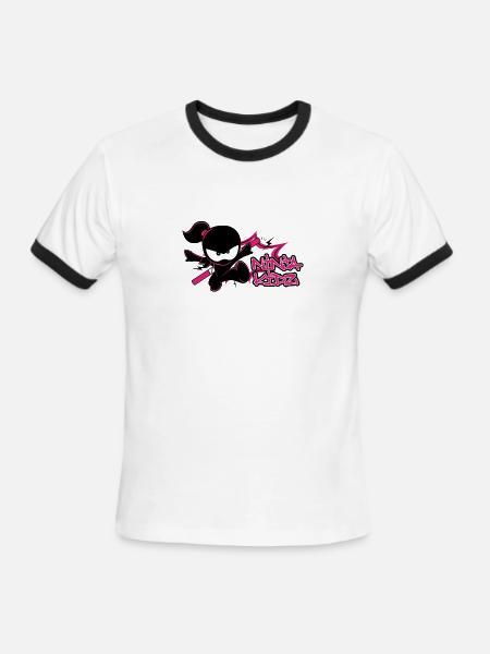 Ninja kidz - Men's Ringer T-Shirt - white/black