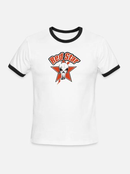 Red Star - Men's Ringer T-Shirt - white/black