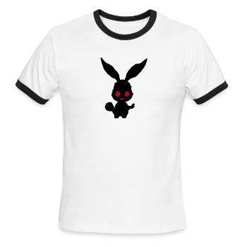 shadow bunny - Men's Ringer T-Shirt - white/black - Front - Jackson (183cm)