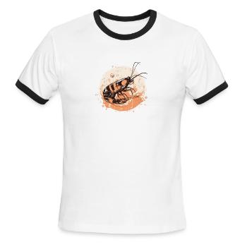 unique shrimp illustration for shrimp lovers - Men's Ringer T-Shirt - white/black - Front - Jackson (183cm)