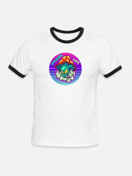 Smoking Day - Men's Ringer T-Shirt - white/black