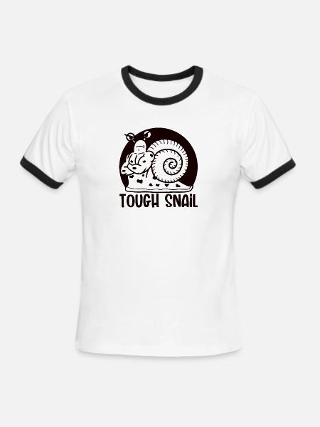 Tough Snail Mono - Men's Ringer T-Shirt - white/black