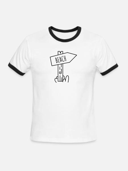 Going to the beach - Men's Ringer T-Shirt - white/black