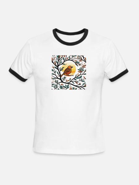 Sunset Serenade - Men's Ringer T-Shirt - white/black