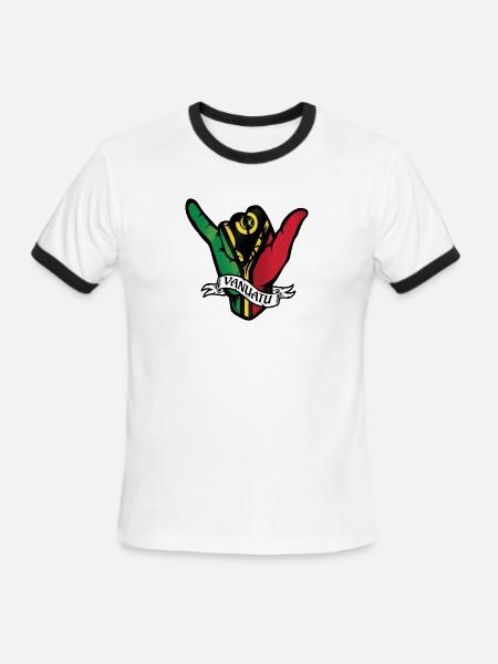 Vanuatu Shaka - Men's Ringer T-Shirt - white/black
