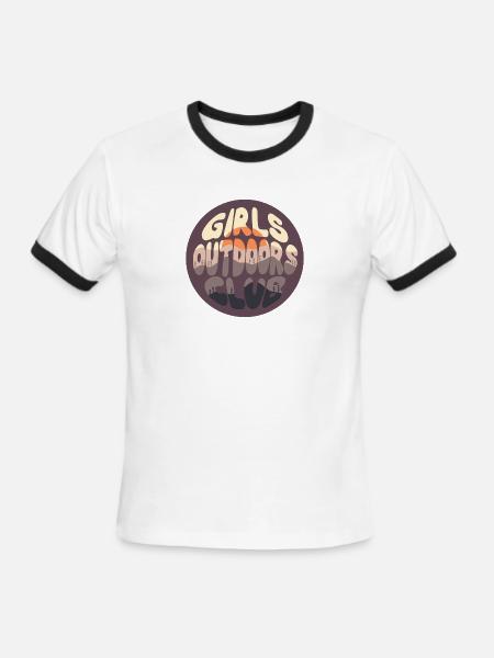Girls outdoors club - Men's Ringer T-Shirt - white/black