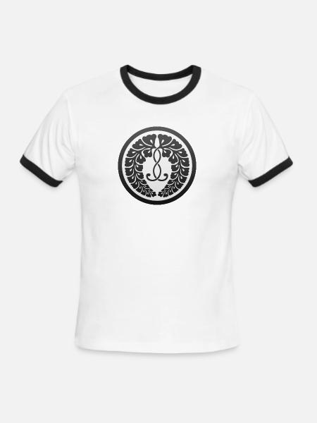 Tsuhima Fujiwara Clan - Men's Ringer T-Shirt - white/black