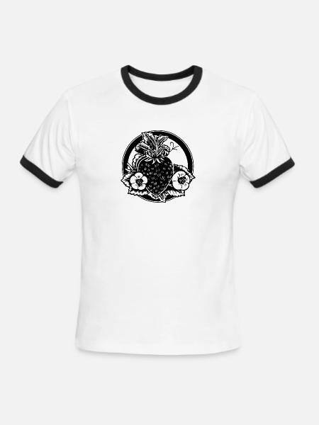 Strawberry Fruit Berries - Men's Ringer T-Shirt - white/black