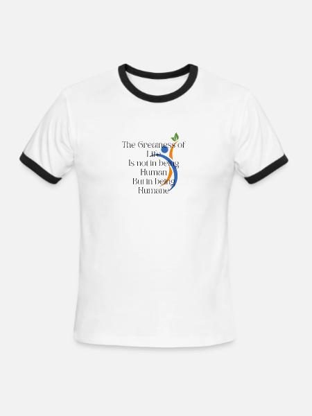 Humane value - Men's Ringer T-Shirt - white/black