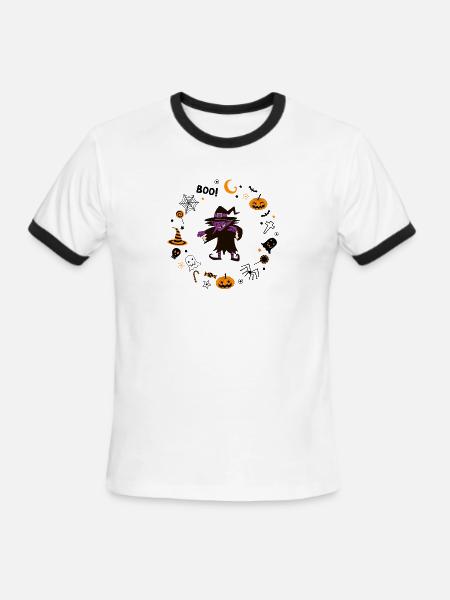 Halloween Witch - Men's Ringer T-Shirt - white/black