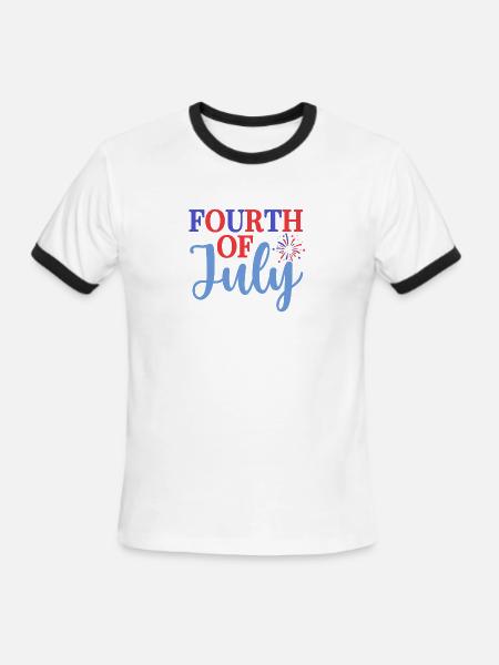 fourth of july - Men's Ringer T-Shirt - white/black