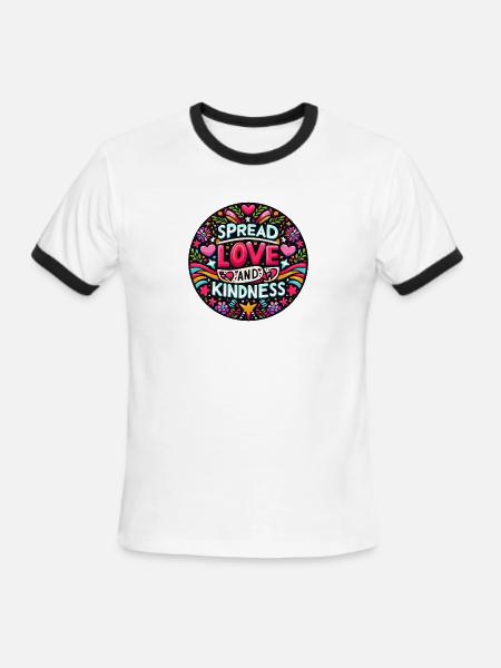 spread love and kindness - Men's Ringer T-Shirt - white/black
