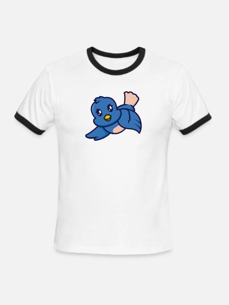 Berry the blue - Men's Ringer T-Shirt - white/black