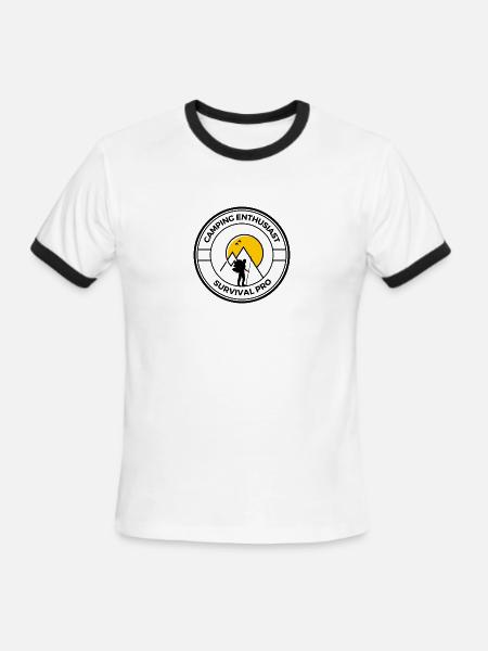 Camping Enthusiast Survival Pro - Men's Ringer T-Shirt - white/black