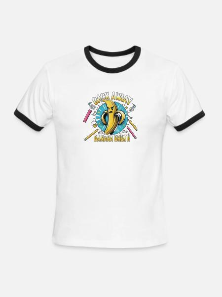 Back Away Banana Breath - Men's Ringer T-Shirt - white/black