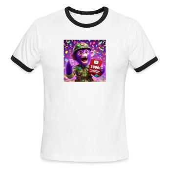 10mil sub - Men's Ringer T-Shirt - white/black - Front - Jackson (183cm)