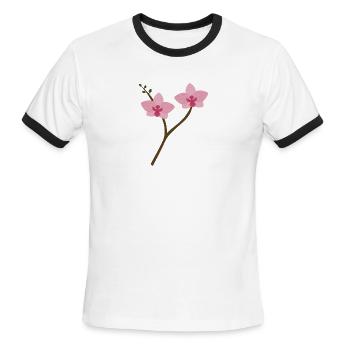 orchid branch - Men's Ringer T-Shirt - white/black - Front - Jackson (183cm)
