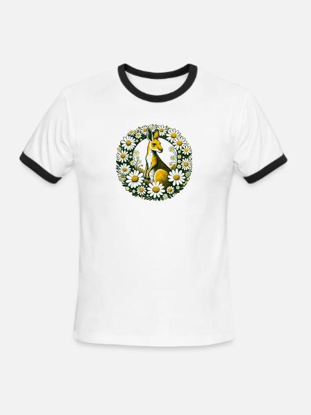 Australian Kangaroo - Men's Ringer T-Shirt - white/black