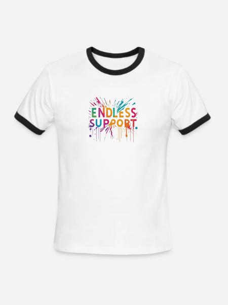 support - Men's Ringer T-Shirt - white/black