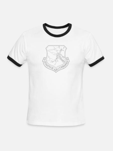 Strategic Command Emblem Grunge - Men's Ringer T-Shirt - white/black