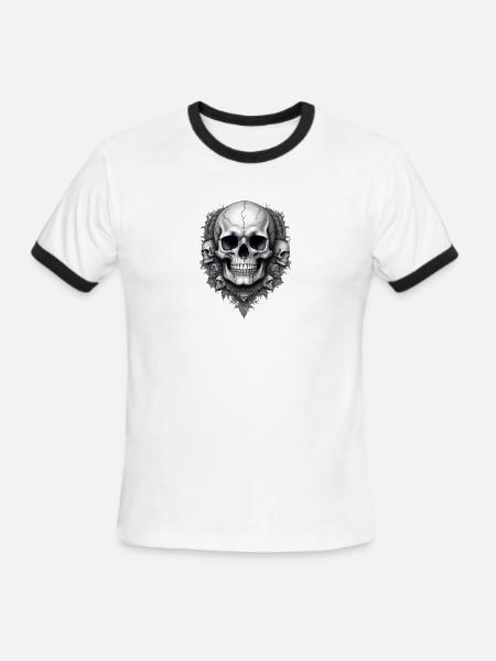 Skull faces - Men's Ringer T-Shirt - white/black