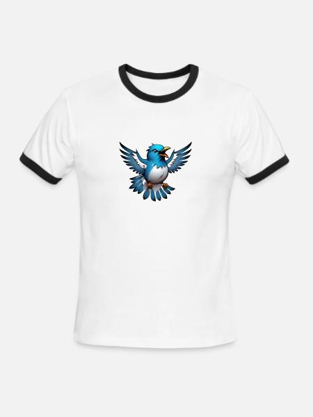 Twitter - Men's Ringer T-Shirt - white/black
