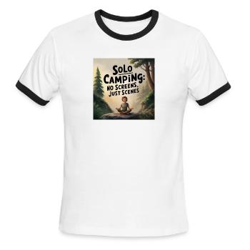 No Screens Just Scenes - Men's Ringer T-Shirt - white/black - Front - Jackson (183cm)
