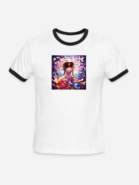 Cute girl - Men's Ringer T-Shirt - white/black