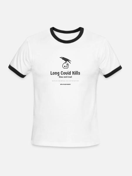 Long Crowvid kills - Men's Ringer T-Shirt - white/black