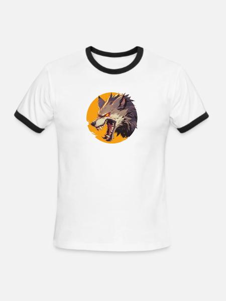 Werewolf Halloween - Men's Ringer T-Shirt - white/black